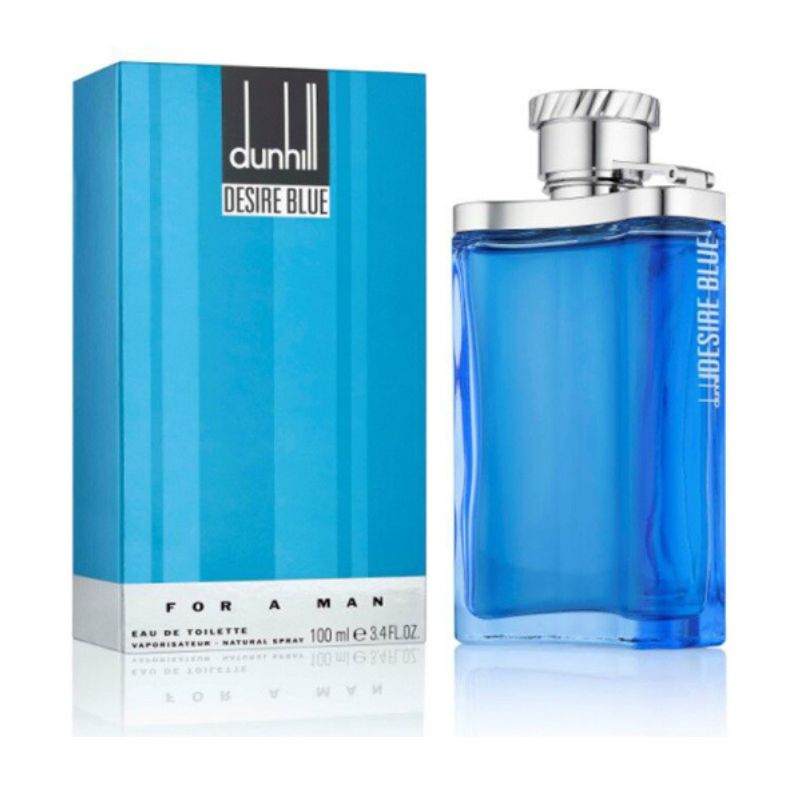 Dunhill Desire Blue perfume with bottle and cover in blue color